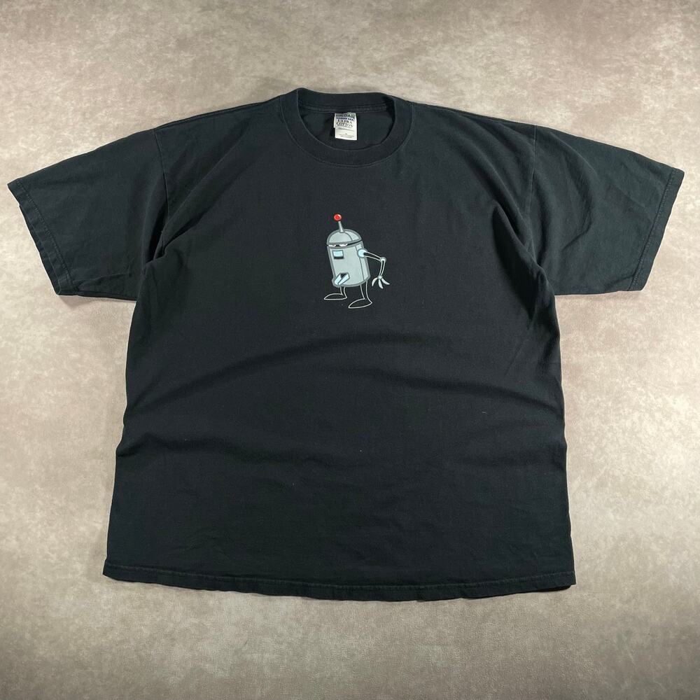 Vintage Penny Arcade Webcomic T-Shirt XL Black Robot Graphic Gaming Tee 2000s